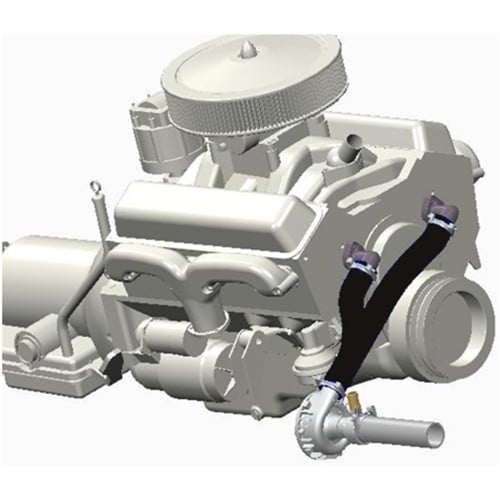 Davies Craig Chevrolet Big Block Elektrischer Wasserpumpenadapter kit (Schwarzer Schlauch)