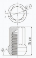 Radmutternsatz für abschließbares Modell Schwarz M12x1,5