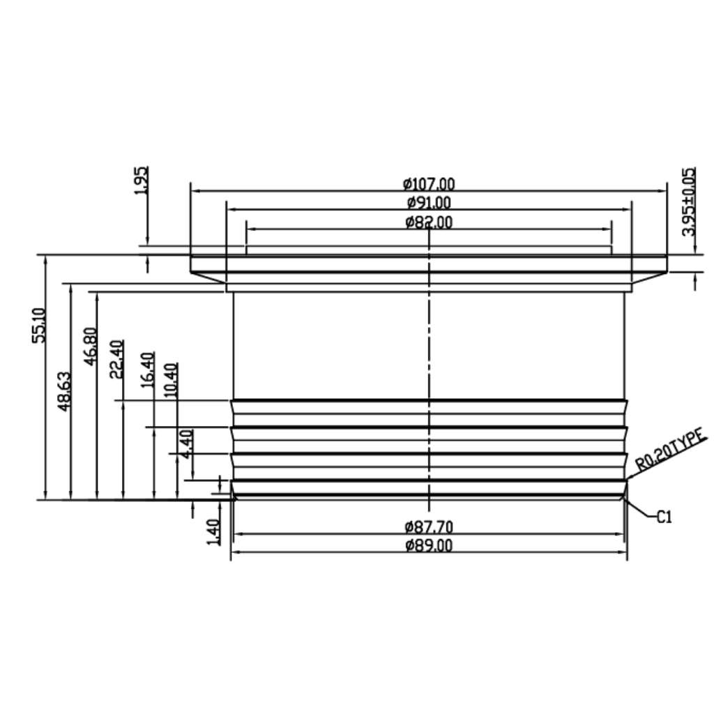 Garrett / Hurricane 3,5" Turbo-Kompressorschlauch-Adapter