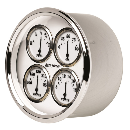 5" Vierfachanzeige, 100 Psi/100-250 °F/8-18v/0-90 Ω, Old-Tyme White Ii