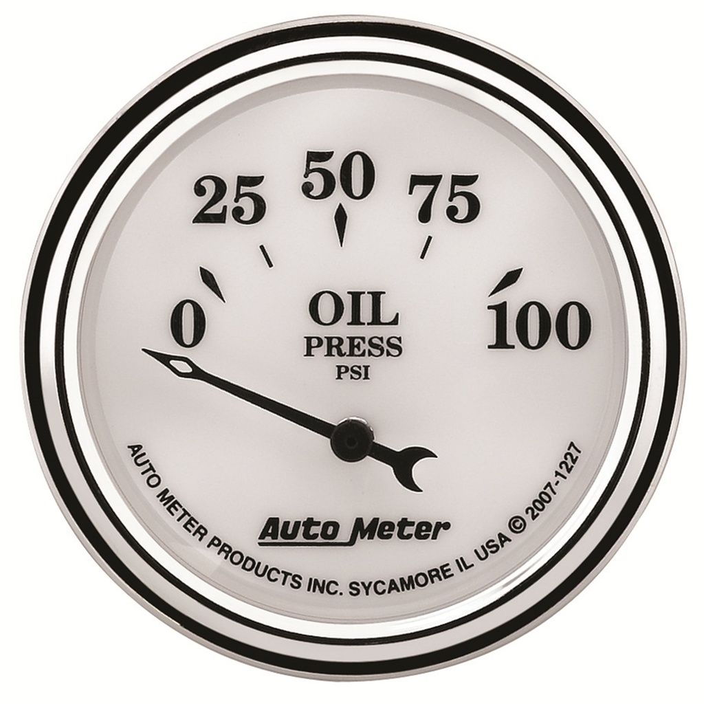 2-1/16" Öldruck, 0-100 Psi, Old-Tyme White Ii