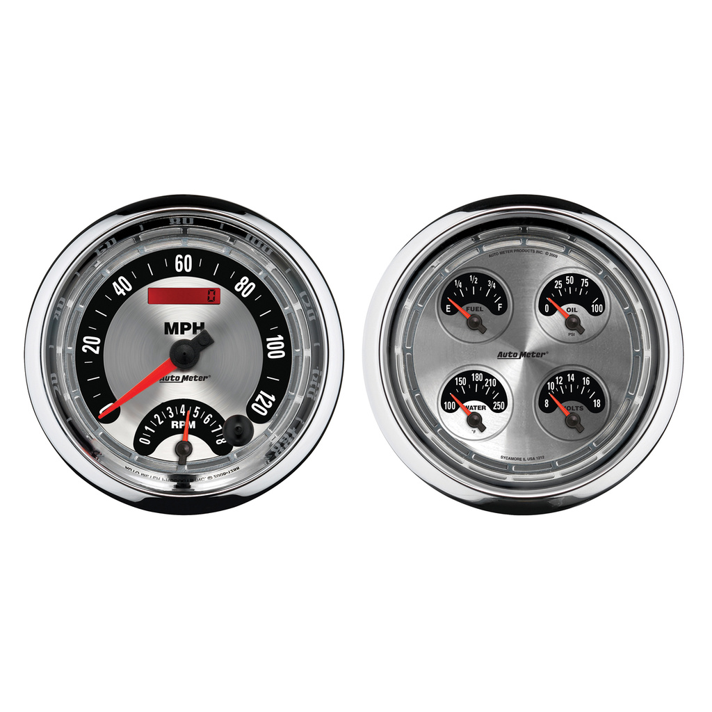 5" Vierfachanzeige, 8k Rpm/120 Mph/100 Psi/100-250 °F/8-18v/240-33 Ω, American Muscle