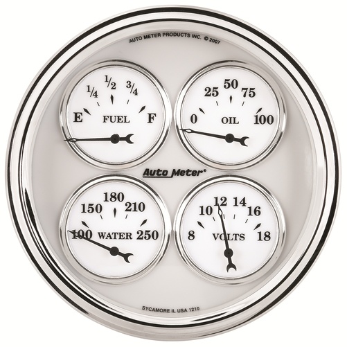 5" Vierfachanzeige, 100 Psi/100-250 °F/8-18v/240-33 Ω, Old-Tyme White Ii