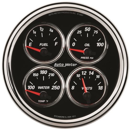 5" Vierfachanzeige, 100 Psi/100-250 °F/8-18v/240-33 Ω, Designer Black Ii