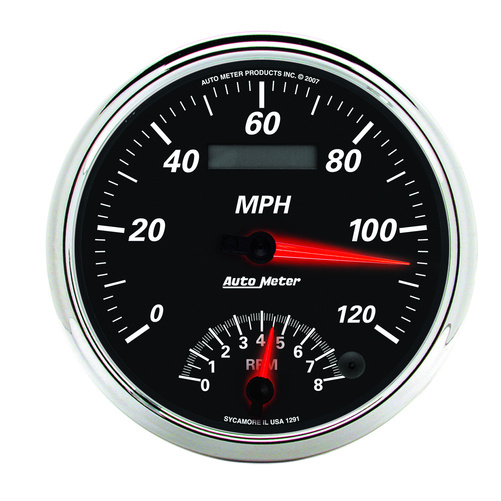 5" Drehzahlmesser/Drehzahlmesser Combo, 8k Rpm/120 Mph, Designer Black Ii