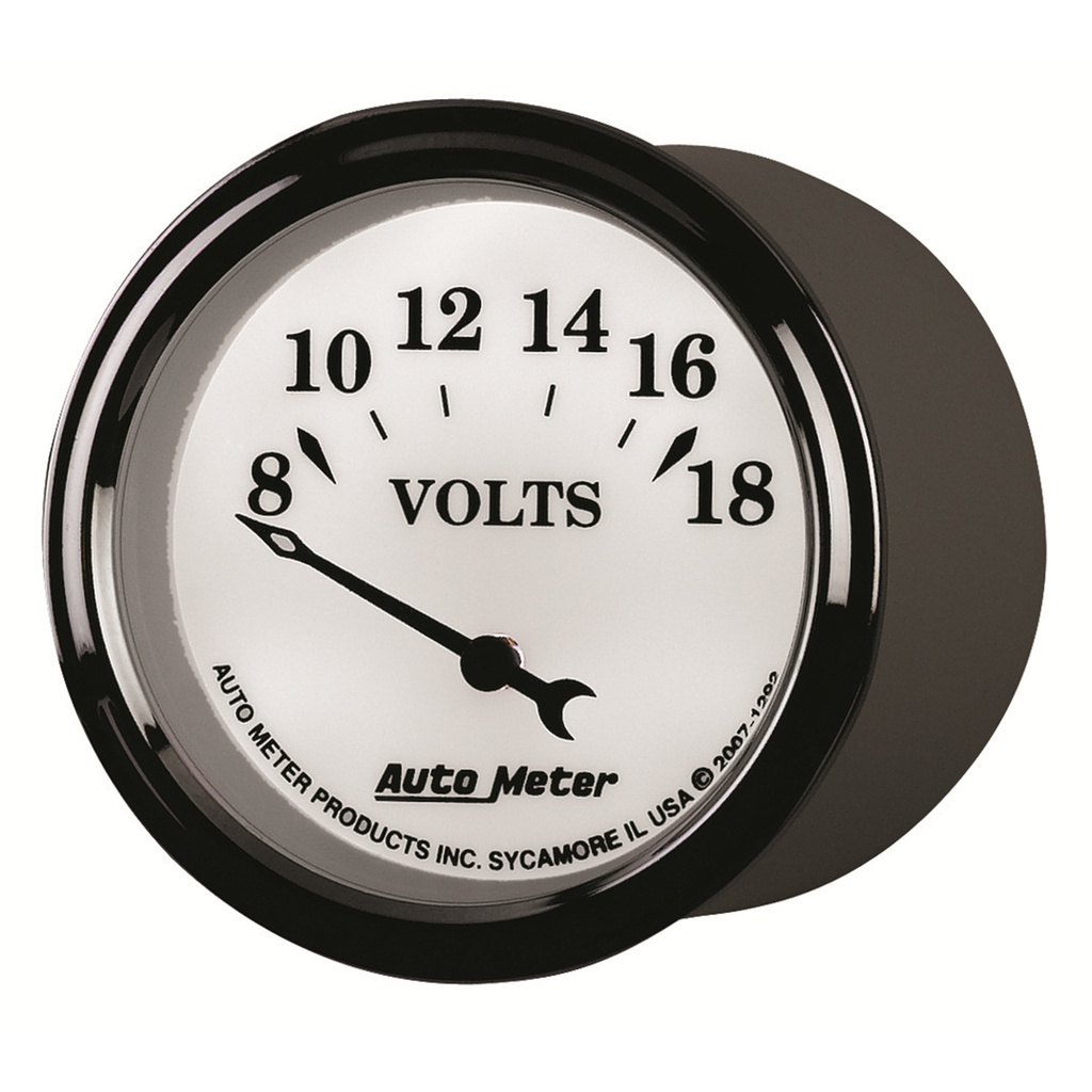 2-1/16" Voltmeter, 8-18v, Old-Tyme White Ii