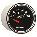 2-1/16" Voltmeter, 8-18v, Designer Black Ii