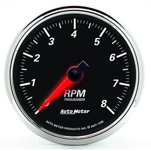3-3/8" In-Dash Drehzahlmesser, 0-8,000 Rpm, Designer Black Ii