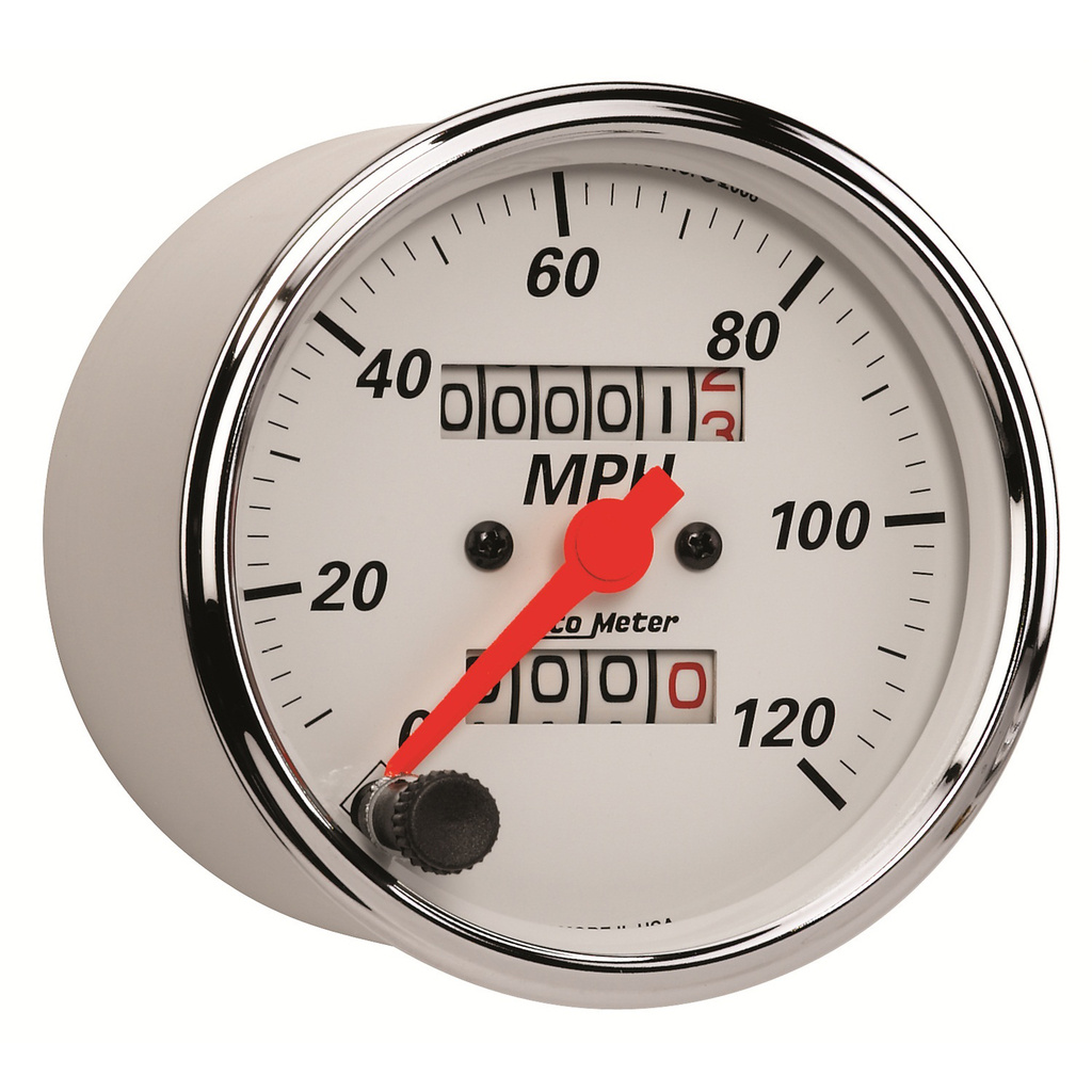 3-1/8" Drehzahlmesser, 0-120 Mph, Arctic White