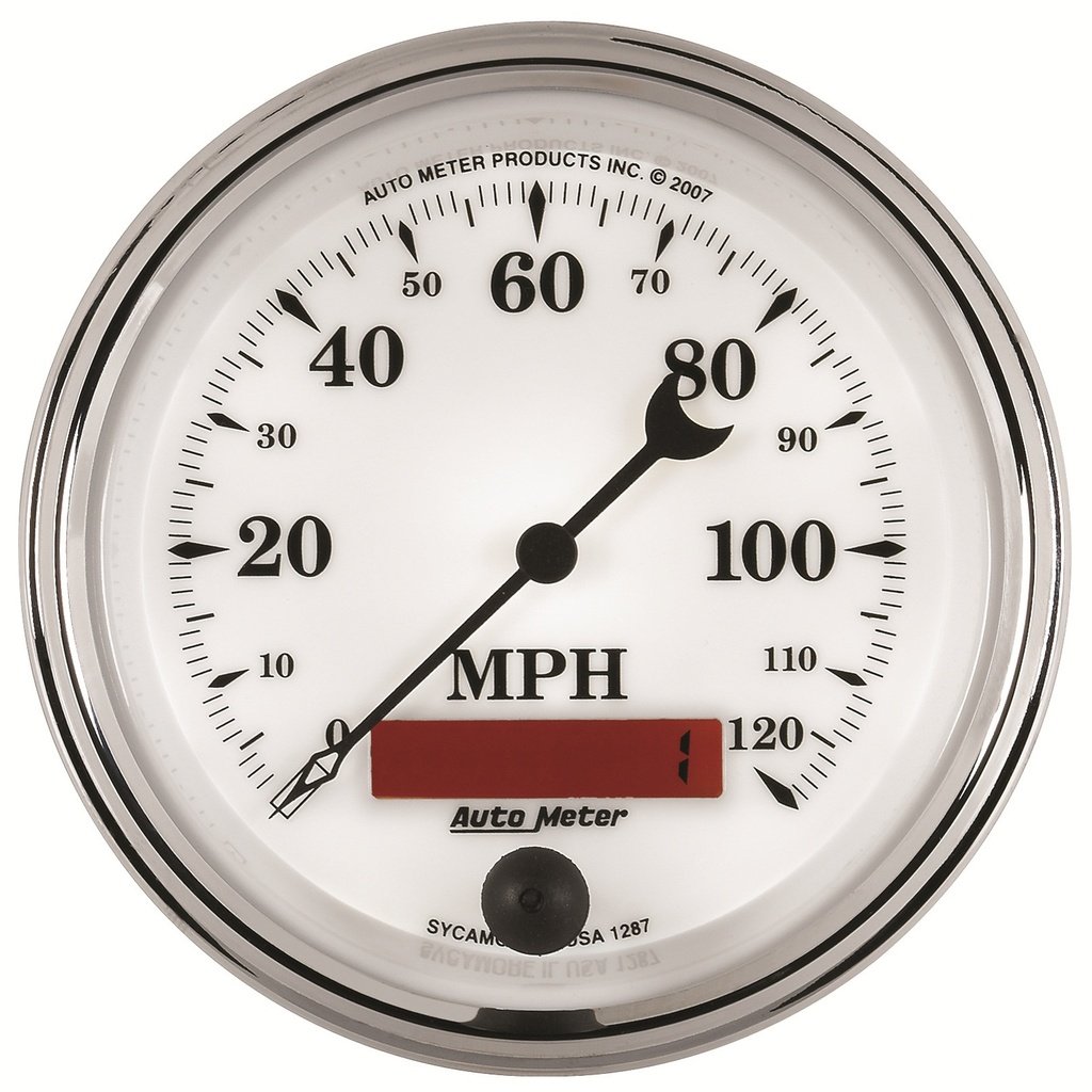 3-3/8" Drehzahlmesser, 0-120 Mph, Old-Tyme White Ii