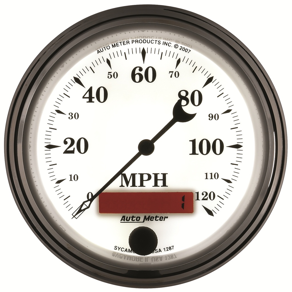 3-3/8" Drehzahlmesser, 0-120 Mph, Old-Tyme White Ii