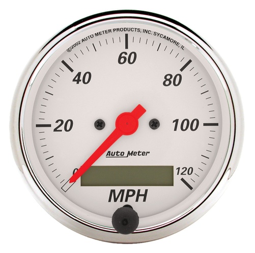 3-1/8" Drehzahlmesser, 0-120 Mph, Arctic White