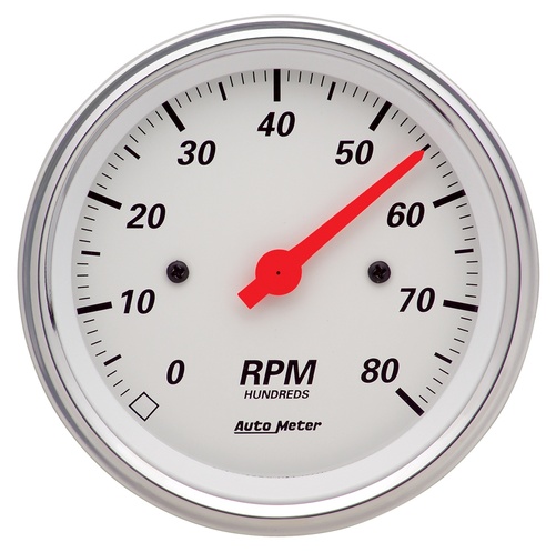 3-3/8" In-Dash Drehzahlmesser, 0-8,000 Rpm, Arctic White