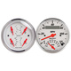 2-teiliges Messgeräte-Kit, 3-3/8" Quad & Tach/Speedo, 240-33 Ω, Arctic White