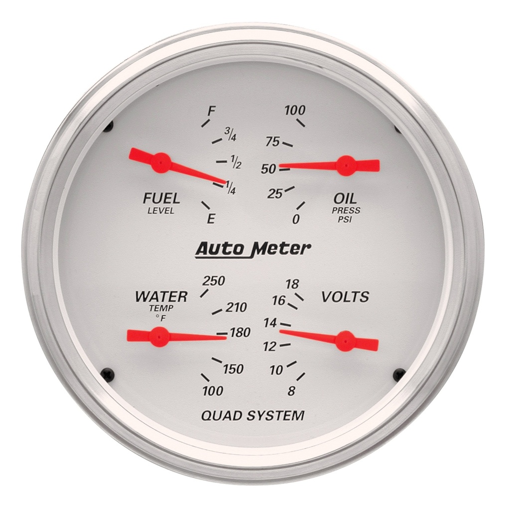 2-teiliges Messgeräte-Kit, 5" Quad & Drehzahlmesser, 240-33 Ω, Arctic White
