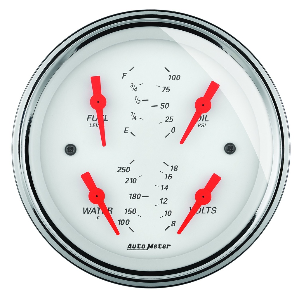 5" Vierfachanzeige, 100 Psi/100-250 °F/8-18v/0-90 Ω, Arctic White