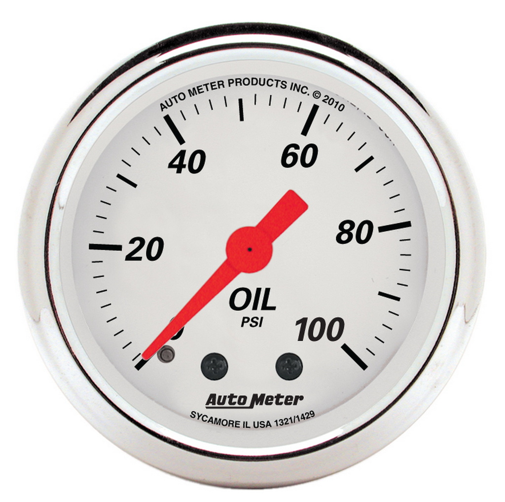 2-1/16" Öldruck, 0-100 Psi, Arctic White