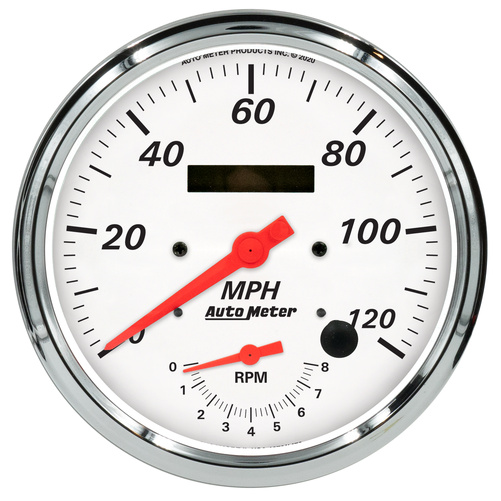 5" Drehzahlmesser/Drehzahlmesser Combo, 8k Rpm/120 Mph, Arctic White