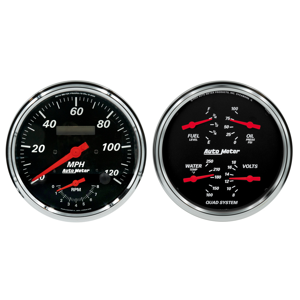 2-teiliges Messgeräte-Kit, 5" Quad & Tach/Speedo, 240-33 Ω, Designer Black