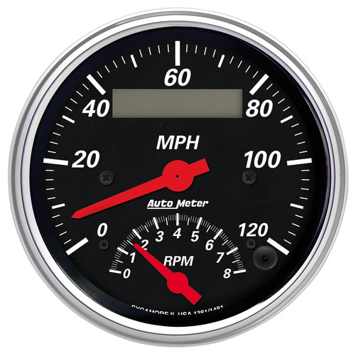 3-3/8" Drehzahlmesser/Drehzahlmesser Combo, 8k Rpm/120 Mph, Designer Black