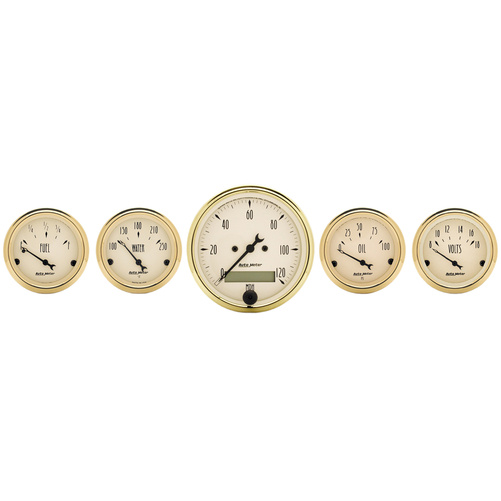 5-teiliges Messgeräte-Kit, 3-1/8" & 2-1/16", Elec. Drehzahlmesser, Golden Oldies