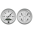 2-teiliges Messgeräte-Kit, 3-3/8" Quad & Drehzahlmesser, 240-33 Ω, Old Tyme White