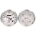 2-teiliges Messgeräte-Kit, 5" Quad & Tach/Speedo, 240-33 Ω, Old Tyme White