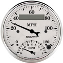 3-3/8" Drehzahlmesser/Drehzahlmesser Combo, 8k Rpm/120 Mph, Old-Tyme White