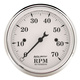 3-1/8" In-Dash Drehzahlmesser, 0-7,000 Rpm, Old-Tyme White