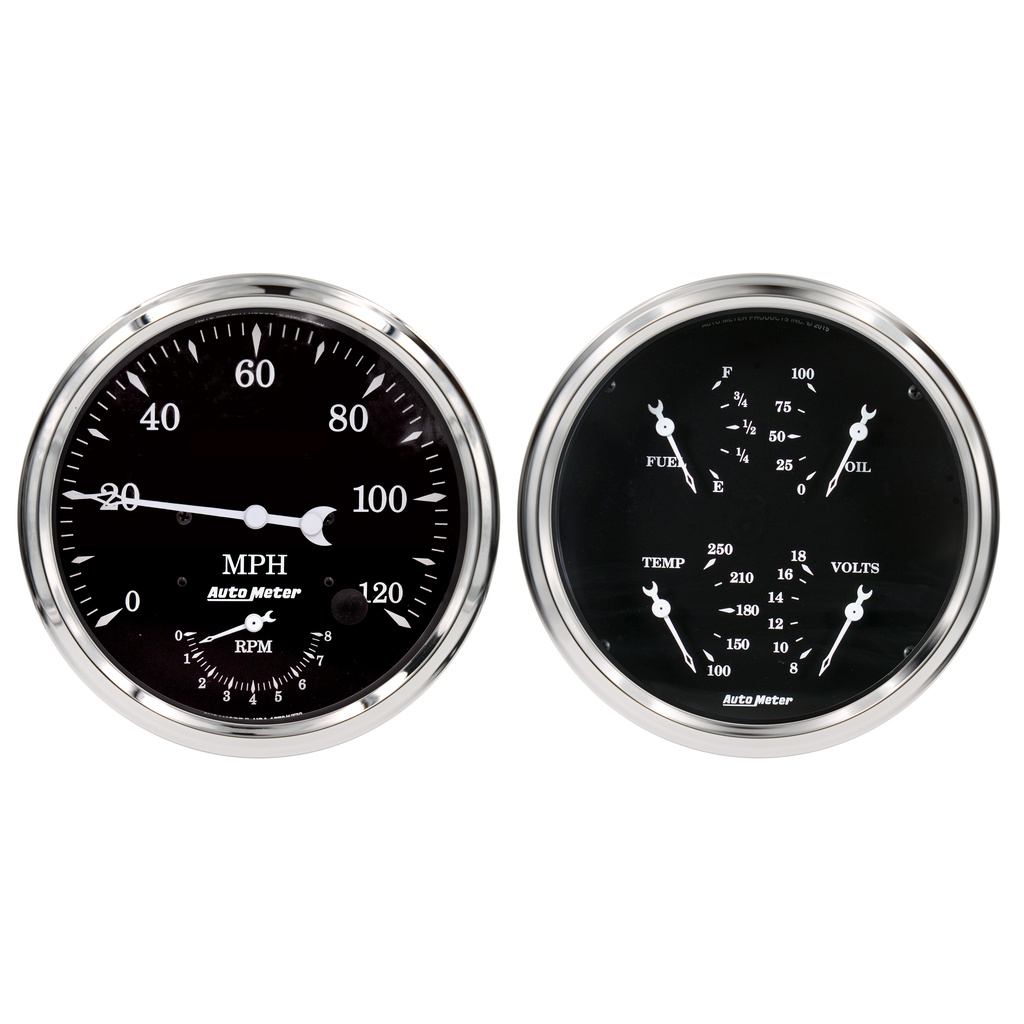 2-teiliges Messgeräte-Kit, 5" Quad & Tach/Speedo, 240-33 Ω, Old Tyme Black