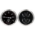 2-teiliges Messgeräte-Kit, 5" Quad & Tach/Speedo, 240-33 Ω, Old Tyme Black