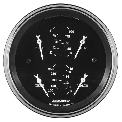 3-3/8" Vierfachanzeige, 240-33 Ω,Old Tyme Blk