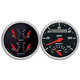 2-teiliges Messgeräte-Kit, 3-3/8" Quad & Tach/Speedo, 240-33 Ω, Designer Black
