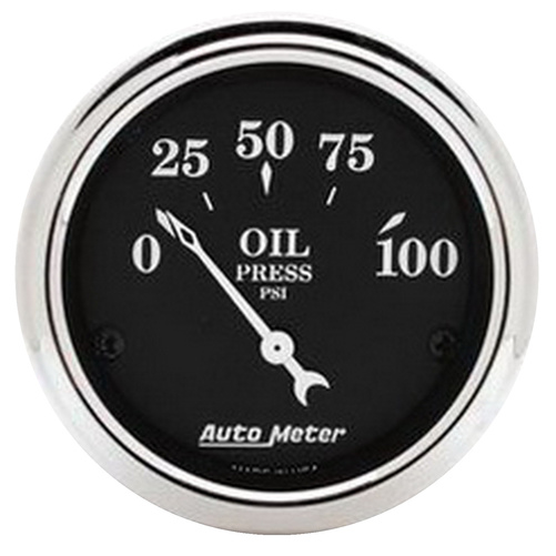2-1/16" Öldruck, 0-100 Psi, Old Tyme Black
