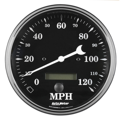 5" Drehzahlmesser, 0-120 Mph, Elec. Prog. W/ Lcd Odo, Old Tyme Black