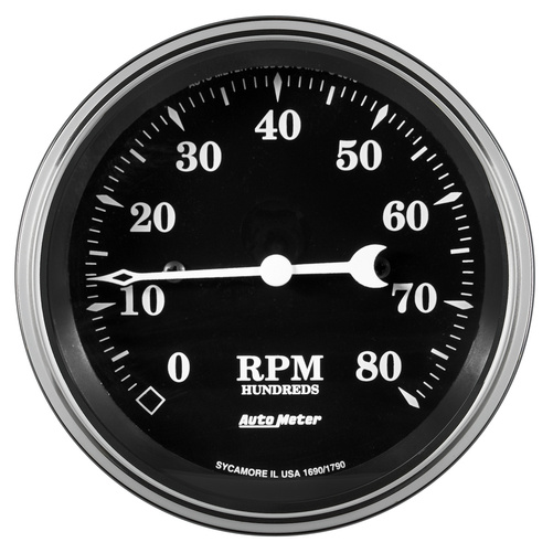 3-3/8" Drehzahlmesser, 8k Rpm, In-Dash, Old Tyme Black