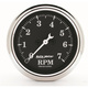 2-1/16" In-Dash Drehzahlmesser, 0-7,000 Rpm, Old Tyme Black