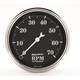 3-1/8" In-Dash Drehzahlmesser, 0-7,000 Rpm, Old Tyme Black