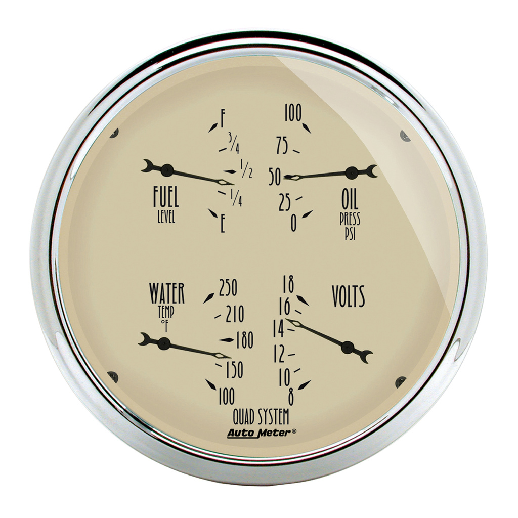 5" Vierfachanzeige, 100 Psi/100-250 °F/8-18v/0-90 Ω, Antique Beige