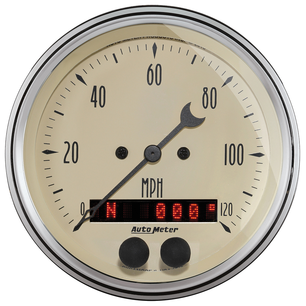 3-3/8" Gps Drehzahlmesser, 0-120 Mph, Antique Beige