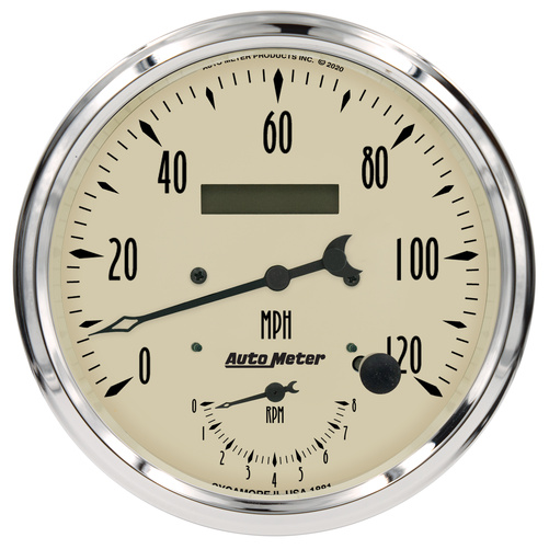 5" Drehzahlmesser/Drehzahlmesser Combo, 8k Rpm/120 Mph, Antique Beige