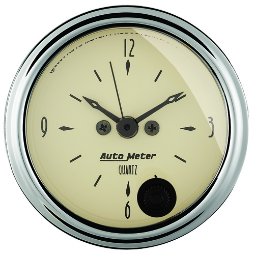 2-1/16" Uhr, 12-Stunden, Antique Beige