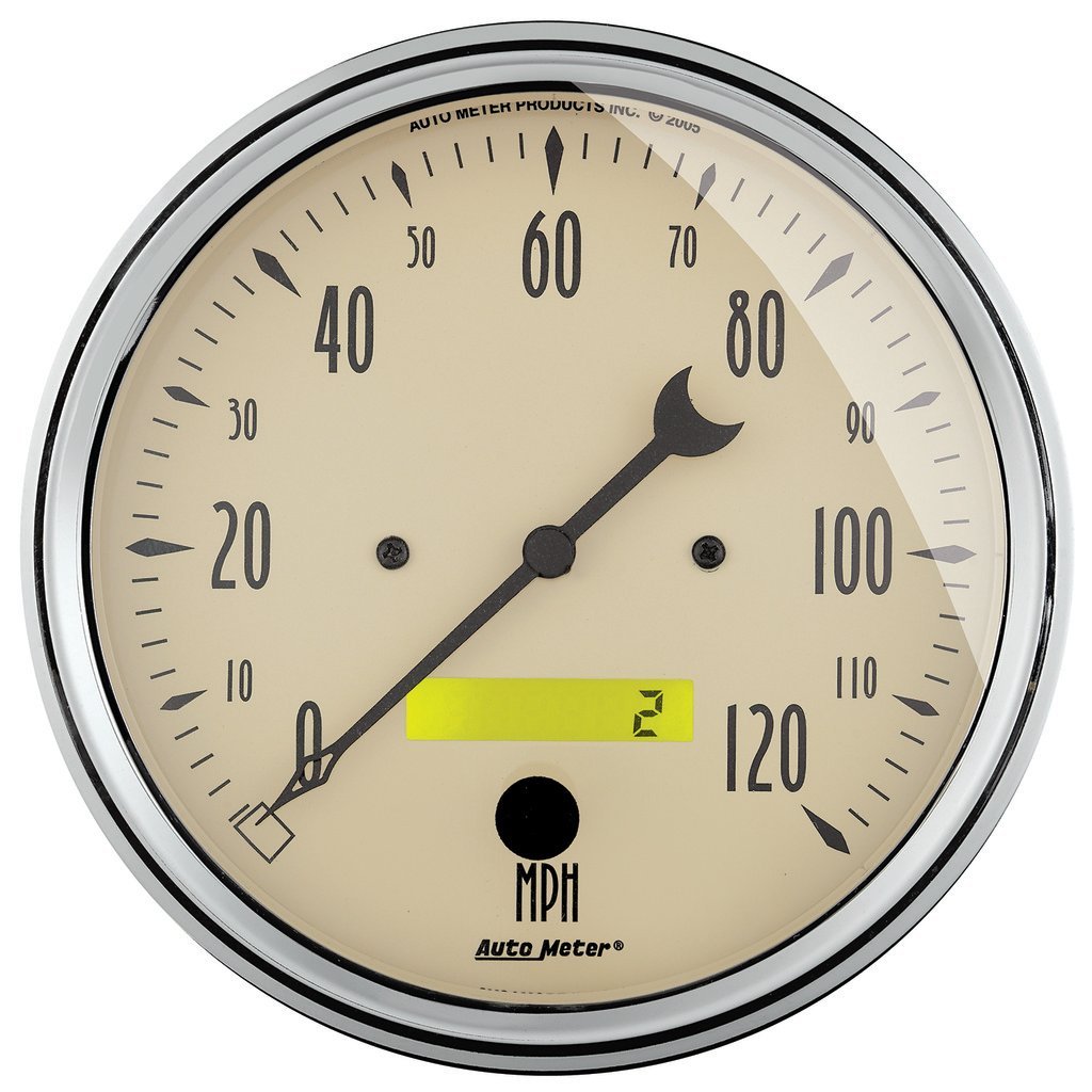 5" Drehzahlmesser, 0-120 Mph, Antique Beige