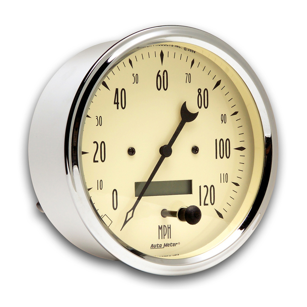 5" Drehzahlmesser, 0-120 Mph, Antique Beige