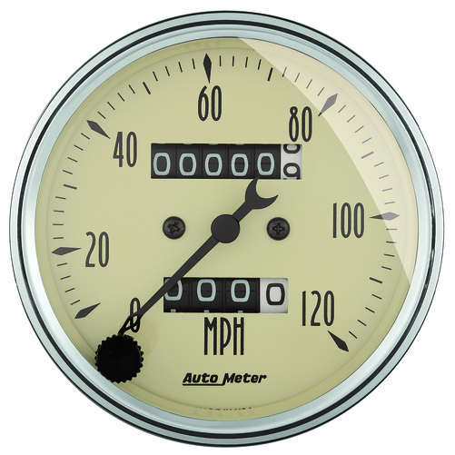 3-1/8" Drehzahlmesser, 0-120 Mph, Antique Beige