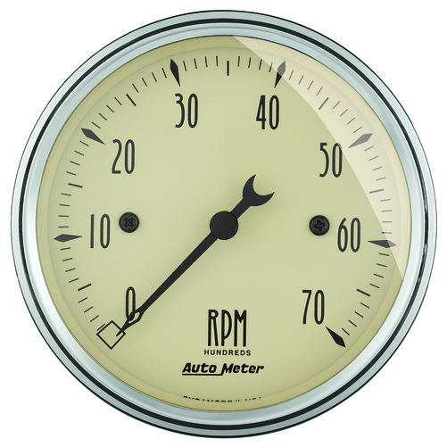 3-1/8" In-Dash Drehzahlmesser, 0-7,000 Rpm, Antique Beige