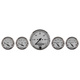 5-teiliges Messgeräte-Kit, 3-1/8" & 2-1/16", Elec. Drehzahlmesser, American Platinum