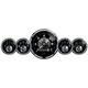5-teiliges Messgeräte-Kit, 3-3/8" & 2-1/16", Elec. Speedo W/Wheel Odo, Prestige Blk. Diamond
