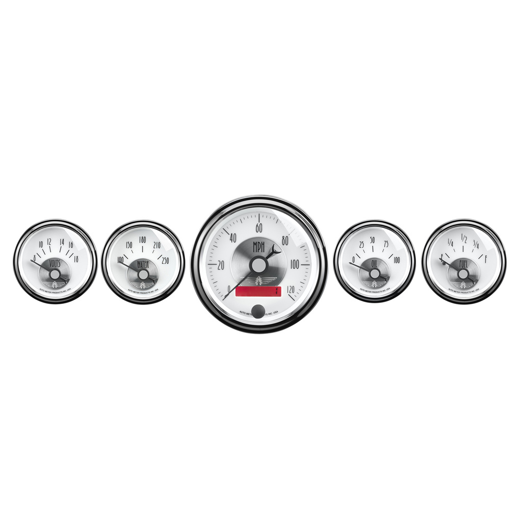 5-teiliges Messgeräte-Kit, 3-3/8" & 2-1/16", Elec. Speedo W/ Lcd Odo, Prestige Pearl