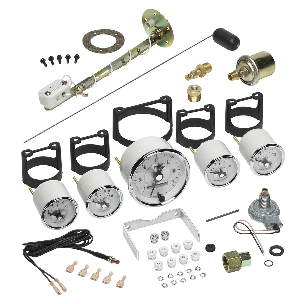 5-teiliges Messgeräte-Kit, 3-3/8" & 2-1/16", Elec. Speedo W/ Lcd Odo, Prestige Pearl